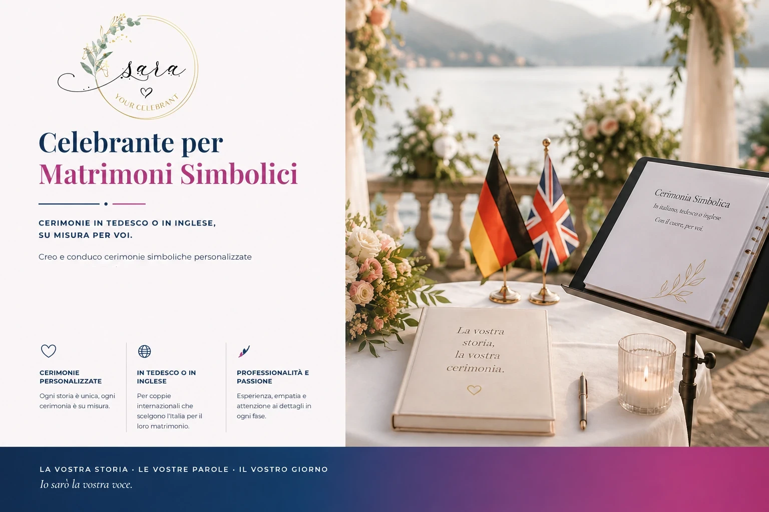 Celebrante per matrimoni simbolici in Italia