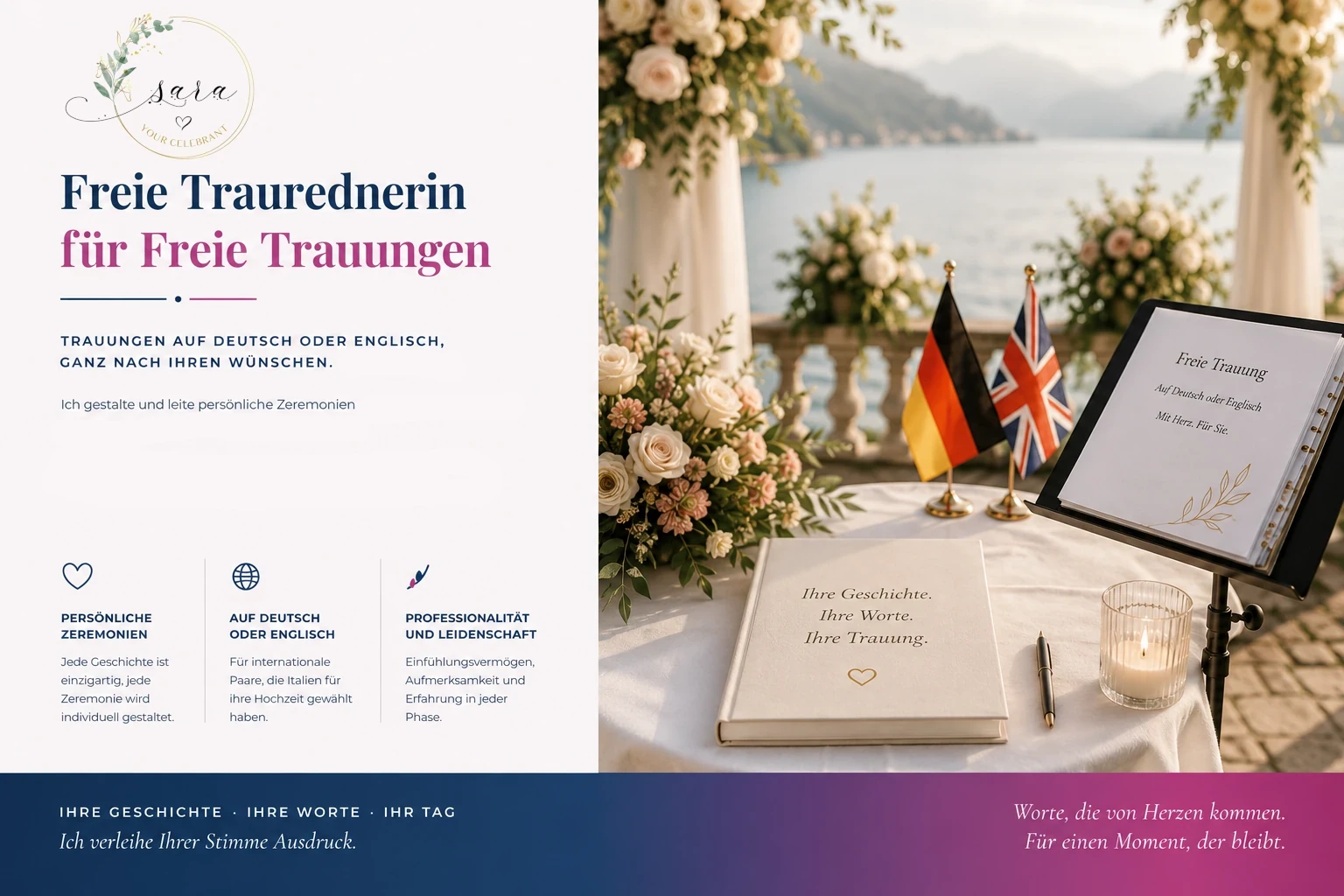 Traurednerin für symbolische Hochzeiten in Italien