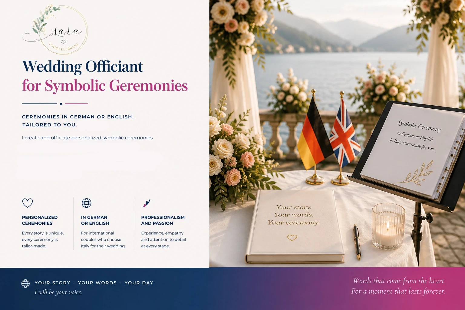 Wedding Celebrant for Symbolic Weddings in Italy